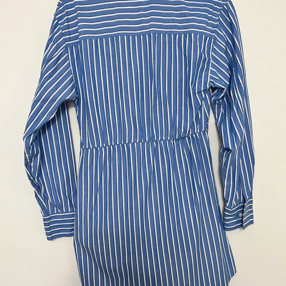 Steve Madden Blue and White Striped Shirt - Picture 8 of 9